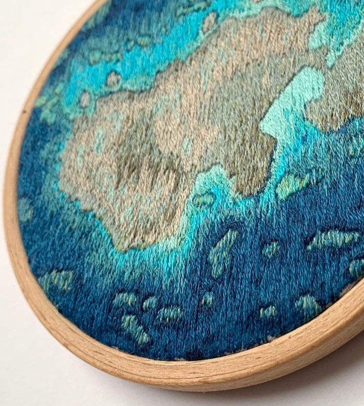 Embroidery Inspired by Ocean Satellite Images