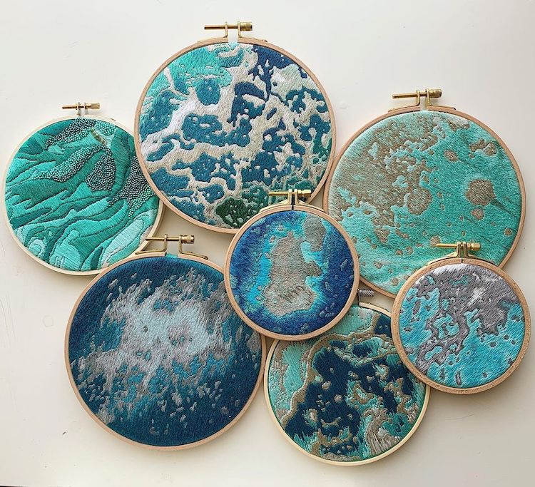 Ocean Hoop Art Embroidery