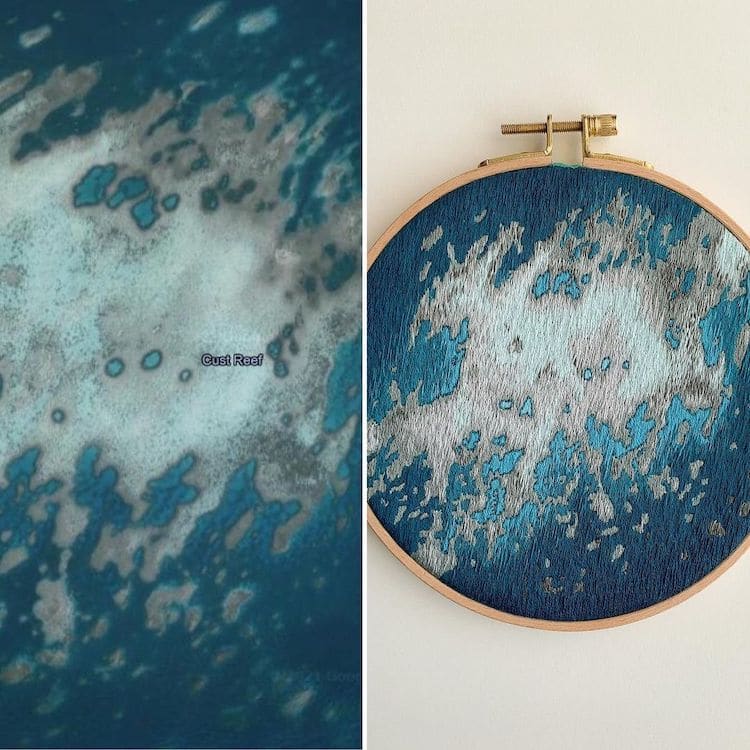 Ocean Hoop Art Embroidery