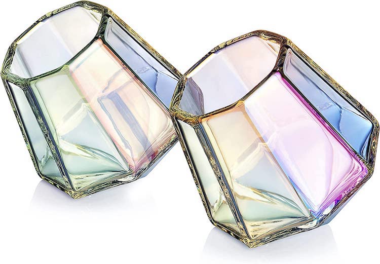 Iridescent Diamond-Shaped Shot Glasses for Sale
