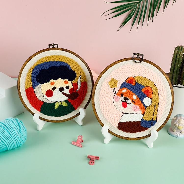 Punch needle embroidery kit