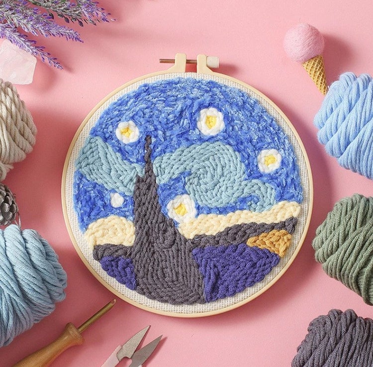 Van Gogh Punch Needle Embroidery Pattern