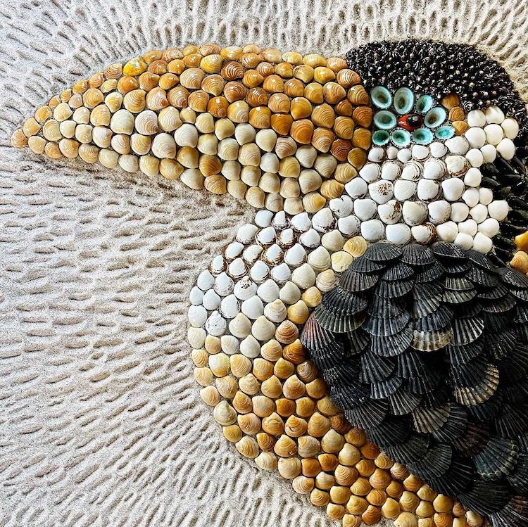 Shell Kunst Dier Portretten van Anna Chan