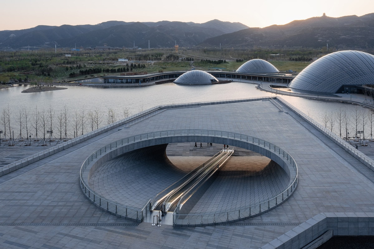 Aerial Shot of Taiyuan Botanical Garden by Delugan Meissl Associated Architects