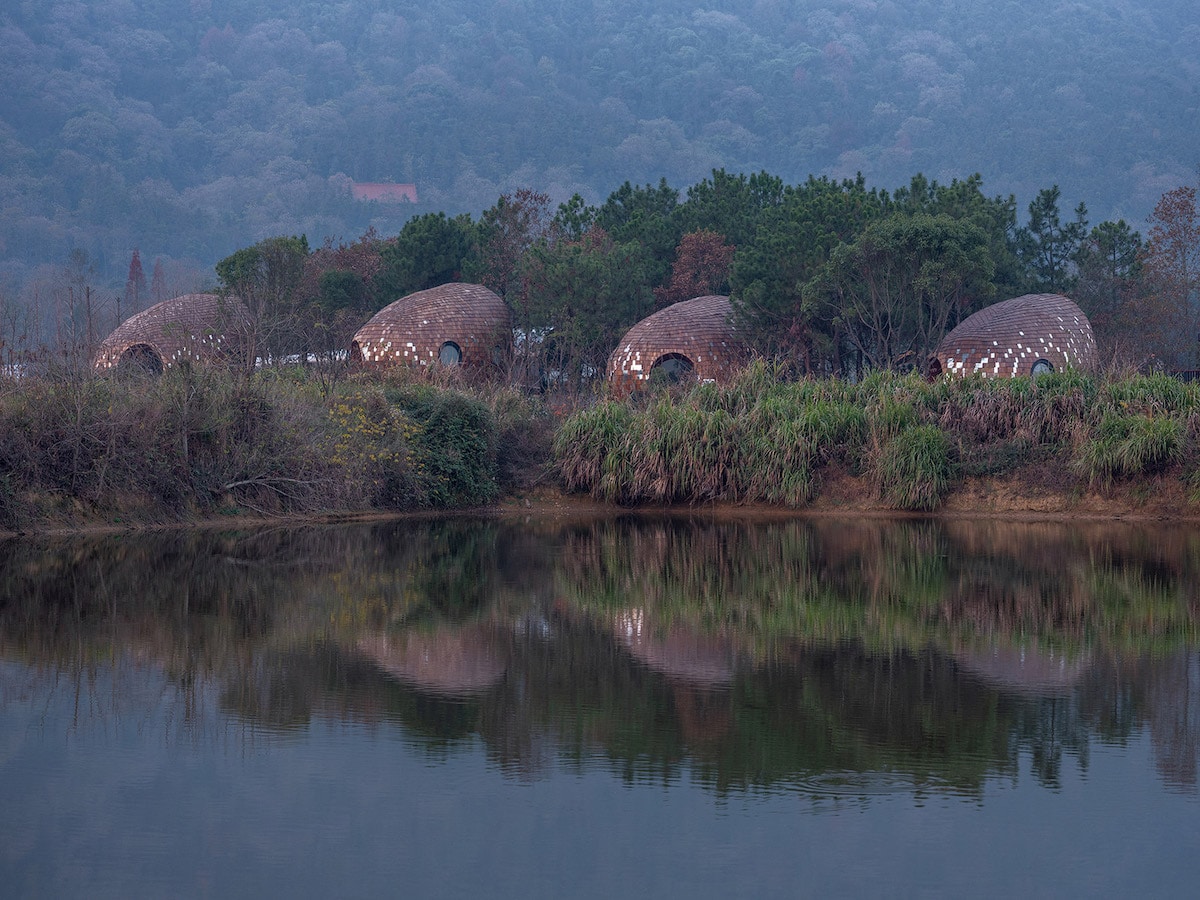 Exterior View of the Seeds Cabins in the Forests of Jiangxi