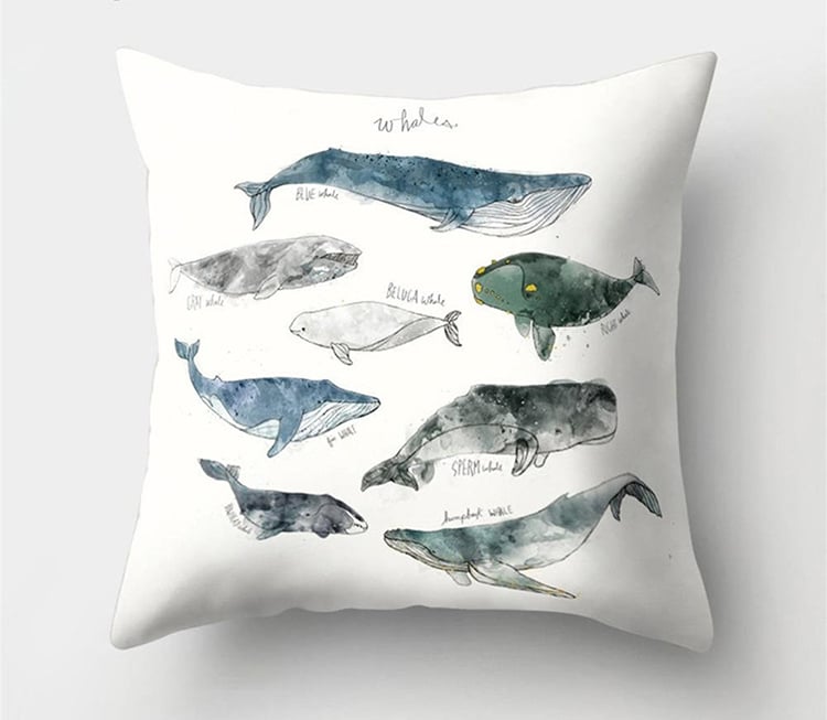 Whale Pillow Cover