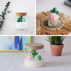 These Beautiful Soy Candles Include Tiny Cacti and Succulents