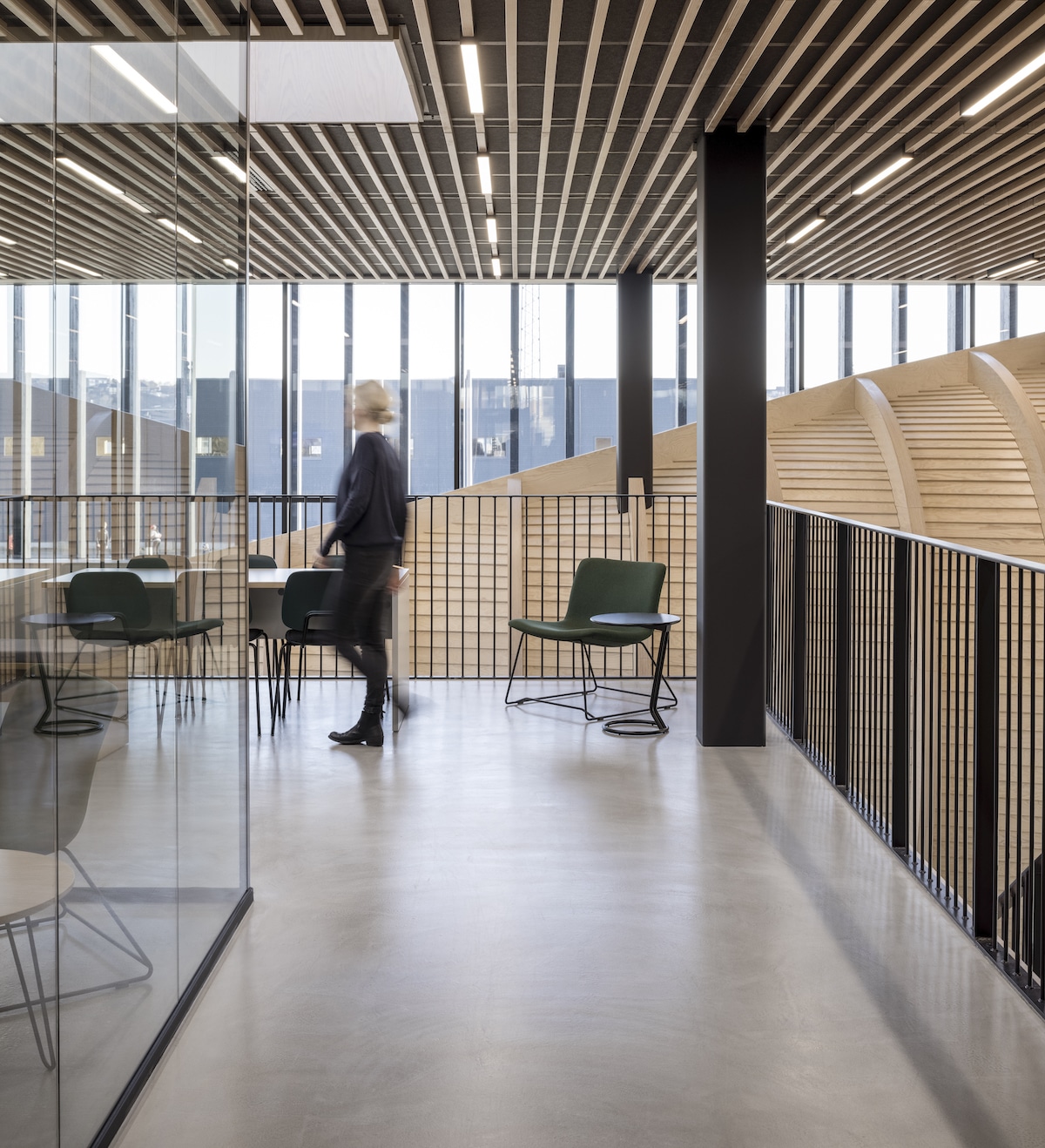 Interior of the Klimatorium Climate Center by 3XN and SLA