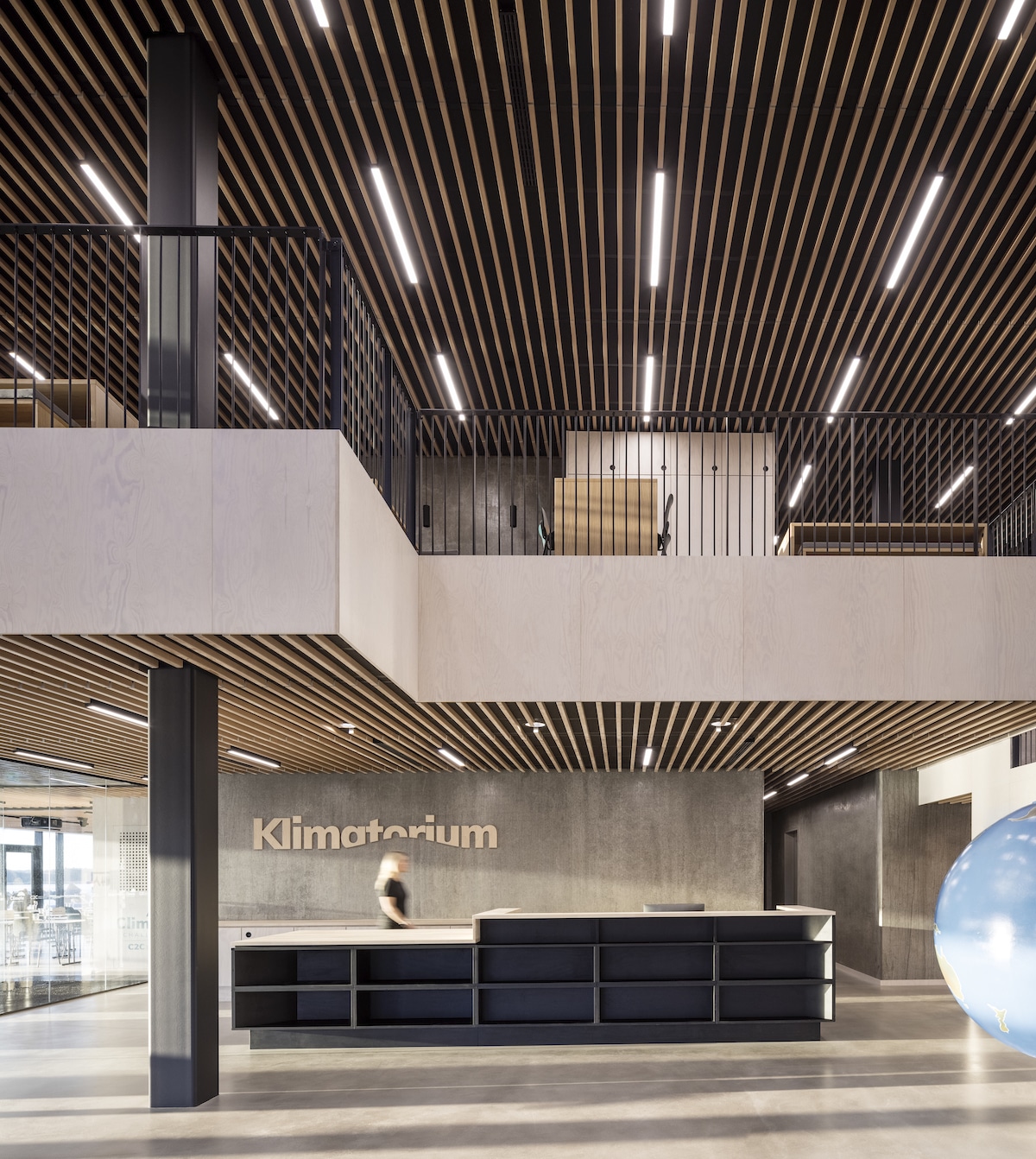 Interior of the Klimatorium Climate Center by 3XN and SLA