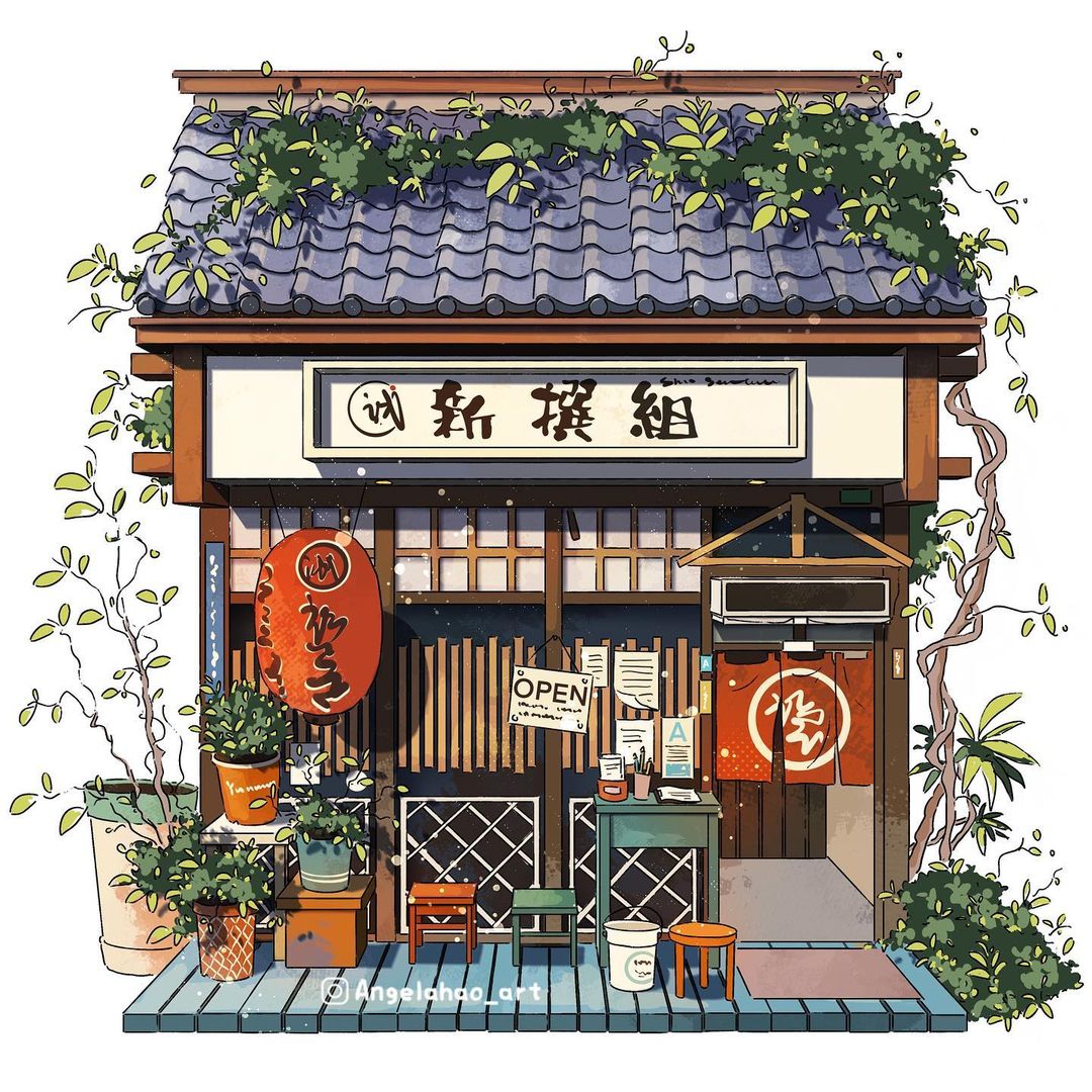 Storefront Illustrations by Angela Hao