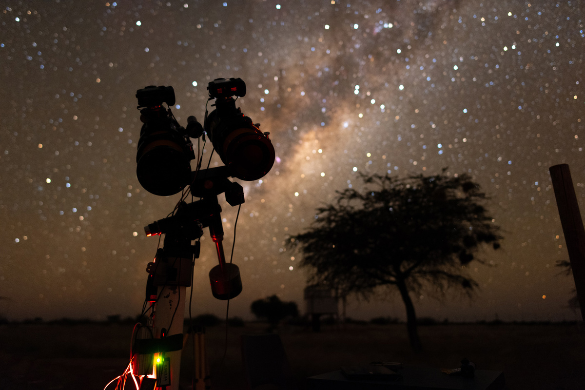 Camera Setup with Milky Way in the Background