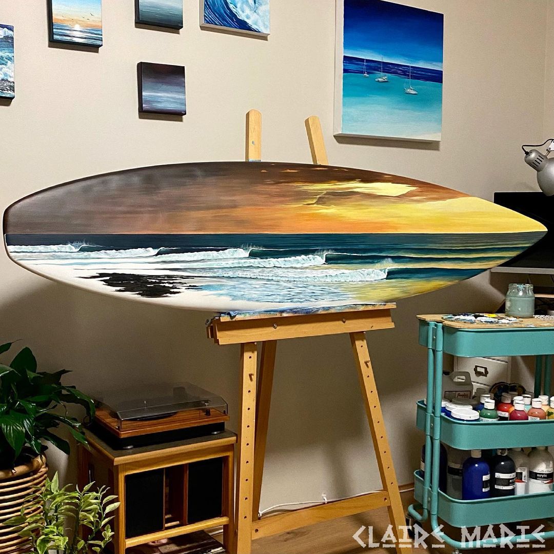 Surfboard Paintings by Claire Marie