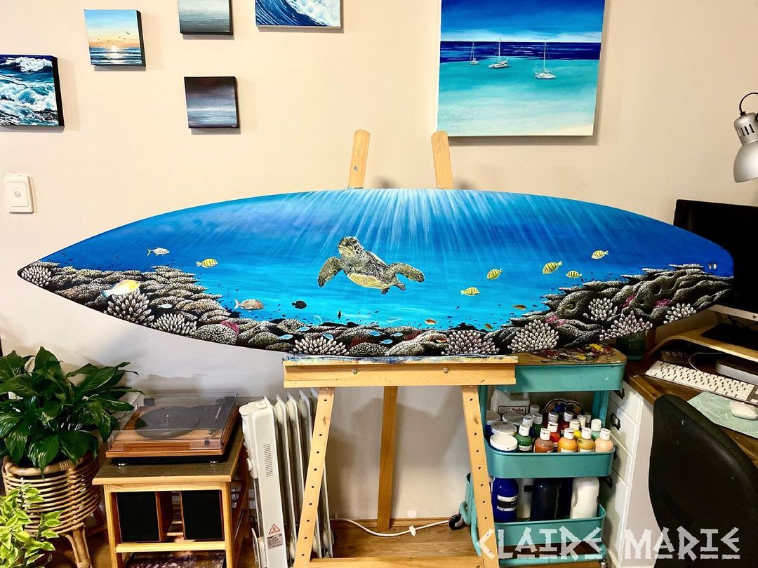 Peinture sur surf par Claire Marie