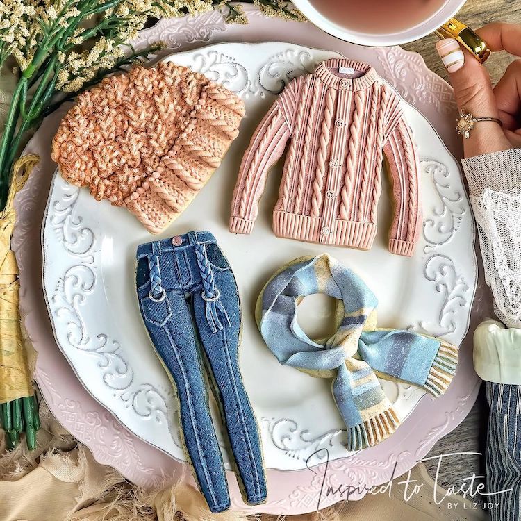 Galletas decoradas en forma de ropa por Liz Joy