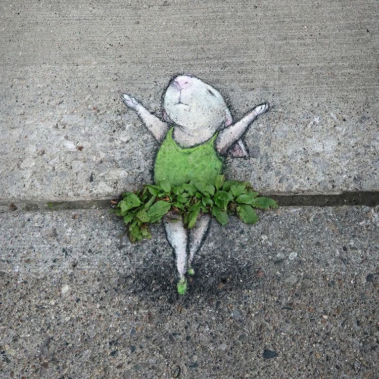 Sidewalk Chalk Art by David Zinn