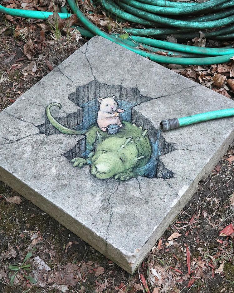 Artist Brings the Sidewalk to Life With His Charming Chalk Art