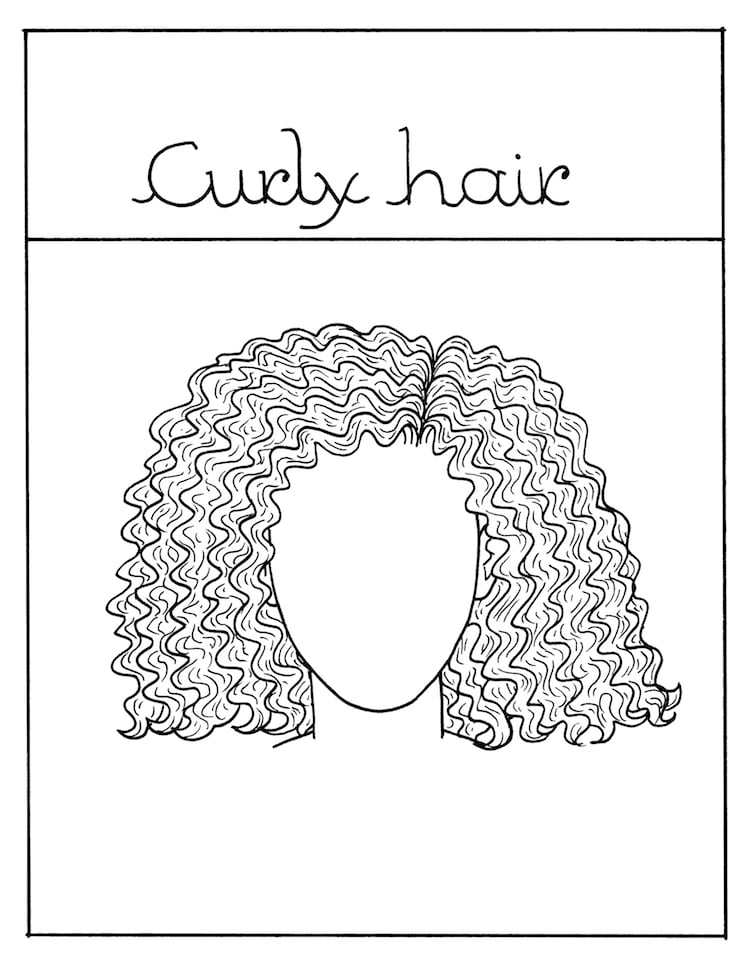 Pencil Drawing Curly Hair on Girl · Creative Fabrica
