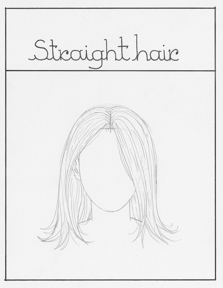 how to draw hair step by step