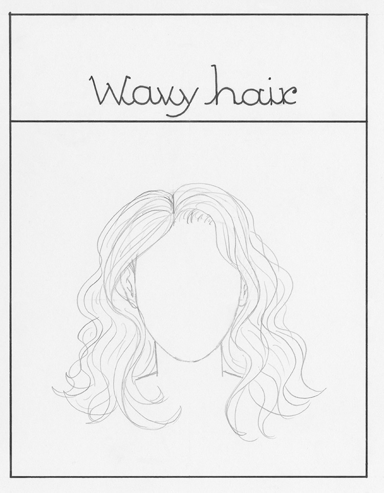 drawings of wavy hair