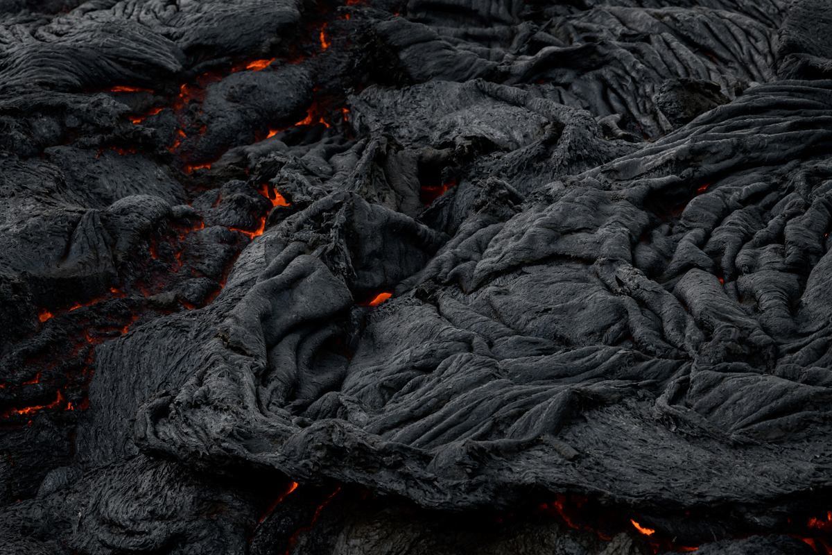 Cooled Lava from a Volcano