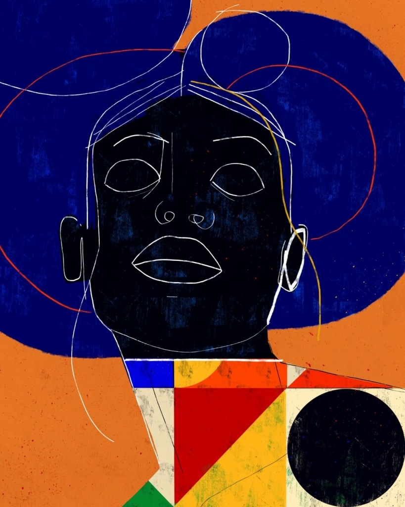 Colorful Portraits Pop With Minimal Lines and Geometric Shapes