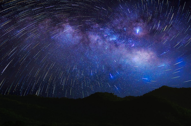 Milky Way and Meteor Shower