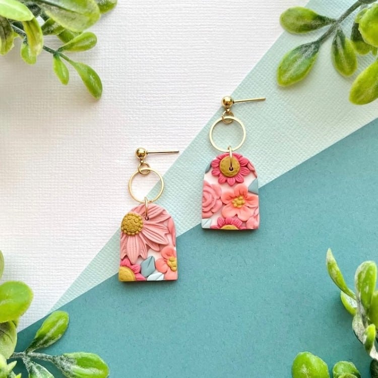 Set of polymer clay jewelry polymer clay accessories long earrings stylish  ring