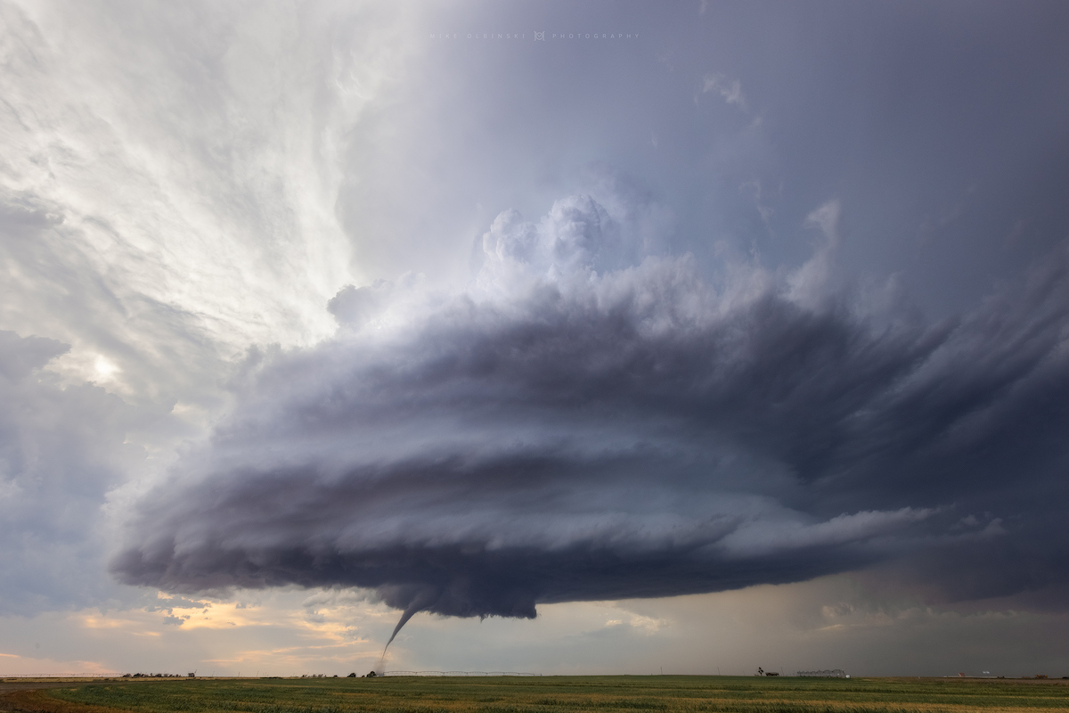 Supercell with tornado by Mike Oblinksi