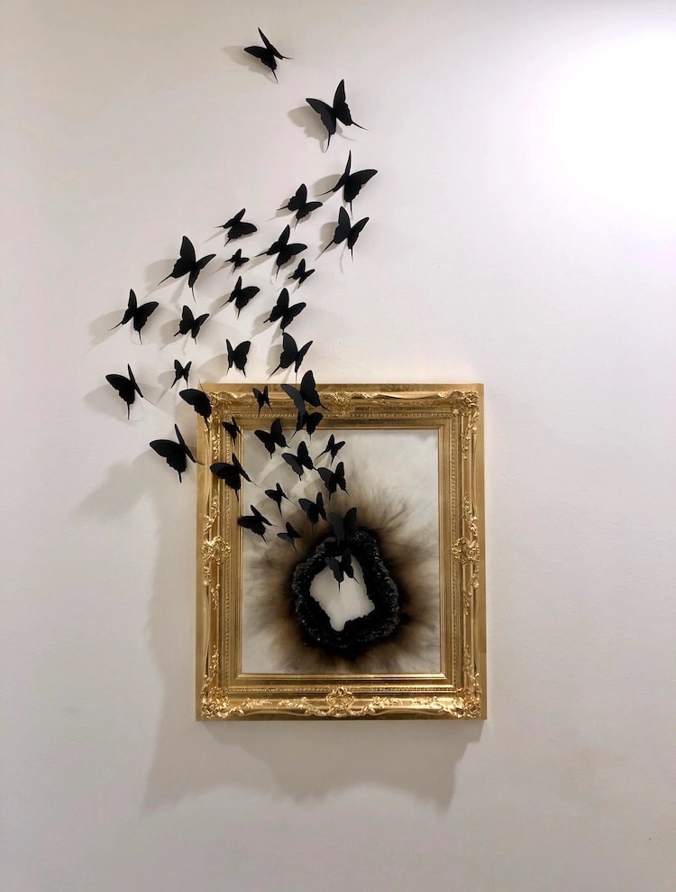 Esculturas de metal con mariposas por Vincent Salvo
