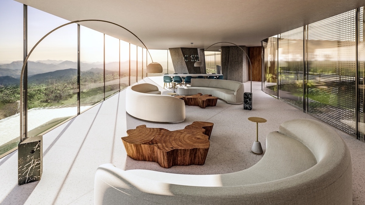Interior living room view of Xingu House by Tetro Arquitetura
