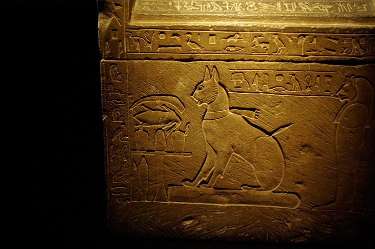 sarcophagus of the cat of the Crown Prince Thutmose, the eldest son of Amenhotep III and Queen Tiye