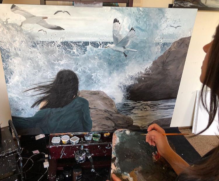 Acylic Ocean Paintings by Andreea Berindei