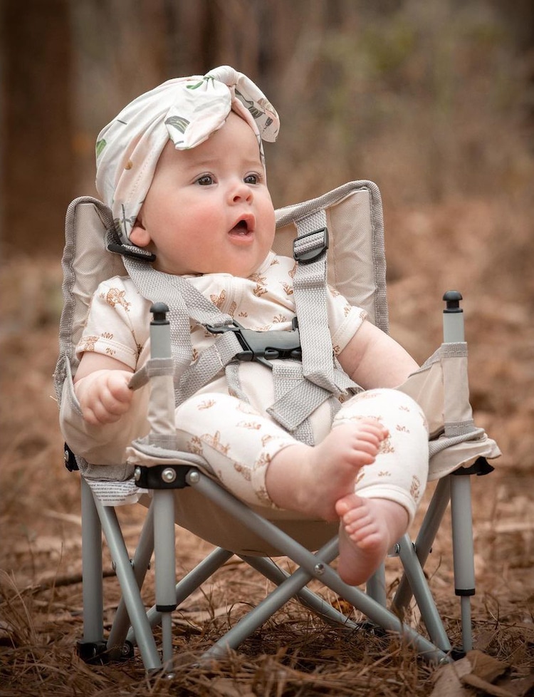 Bindi Irwin Daughter Baby Grace in Her Own Tiny Lawn Chair