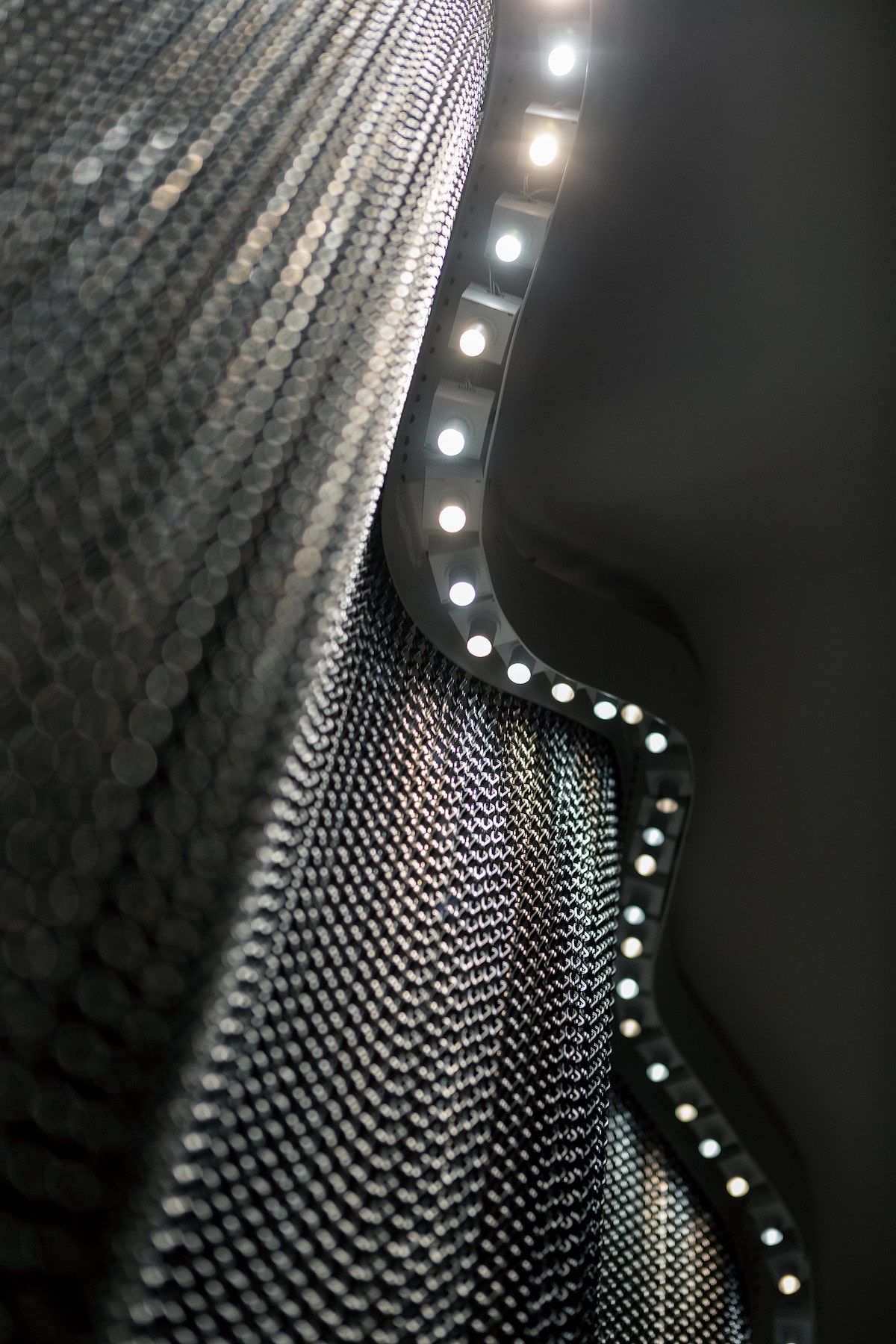 Detail of Kengo Kuma Aluminum Chain Staircase in Gaudí’s Casa Batlló, Captured by Jordi Anguera