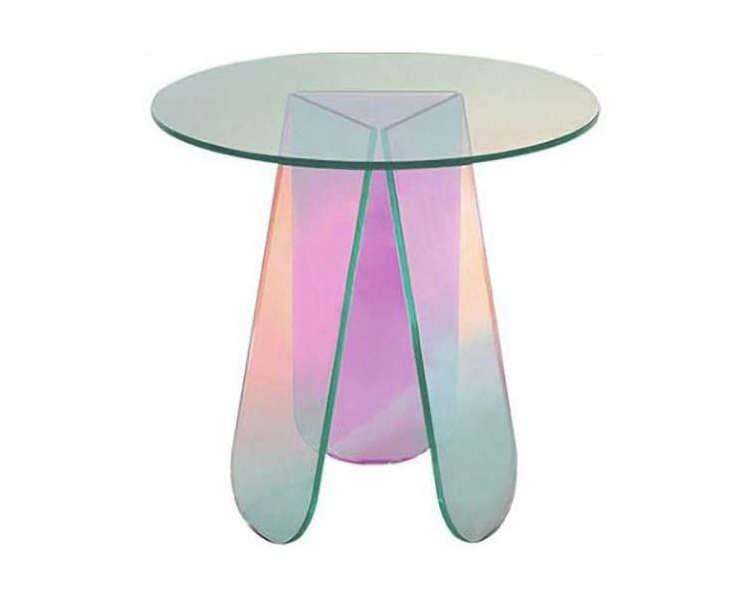 Iridescent Acrylic End Table