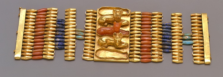 Cuff Bracelet With Carved Cats