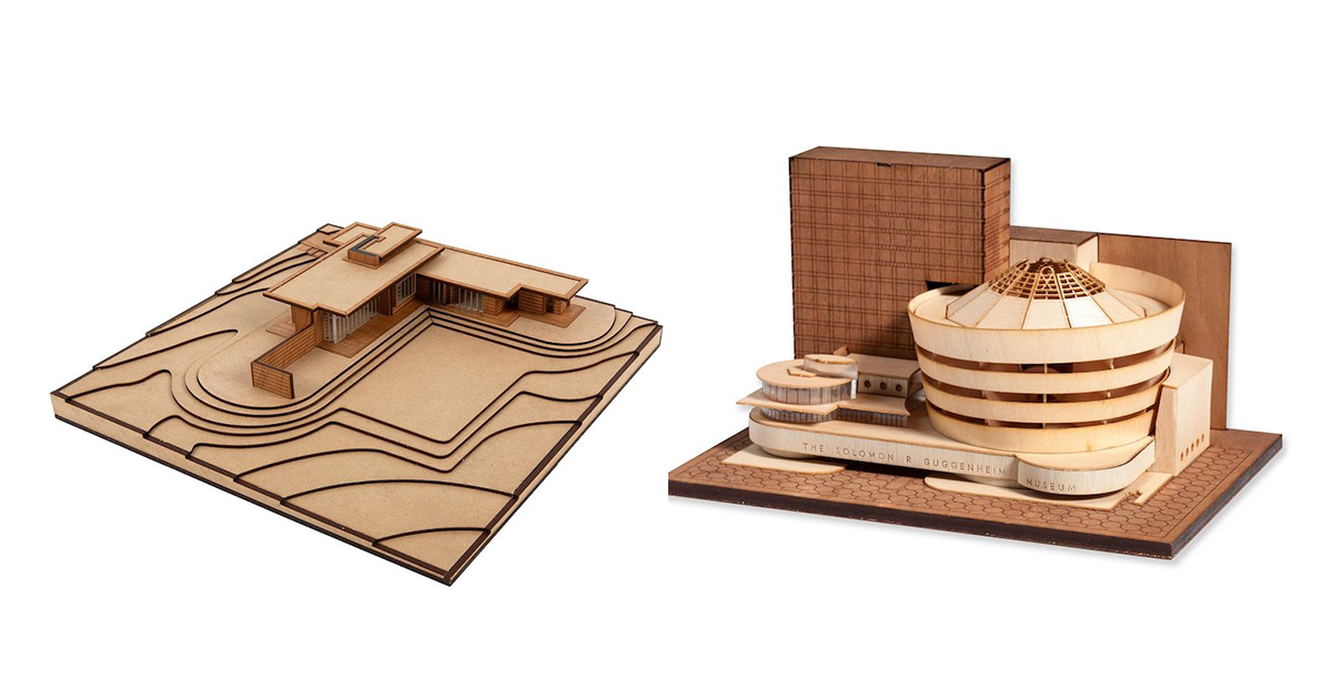 Usonian House and Guggenheim Museum Scale Model Kit of Frank Lloyd Wright Projects