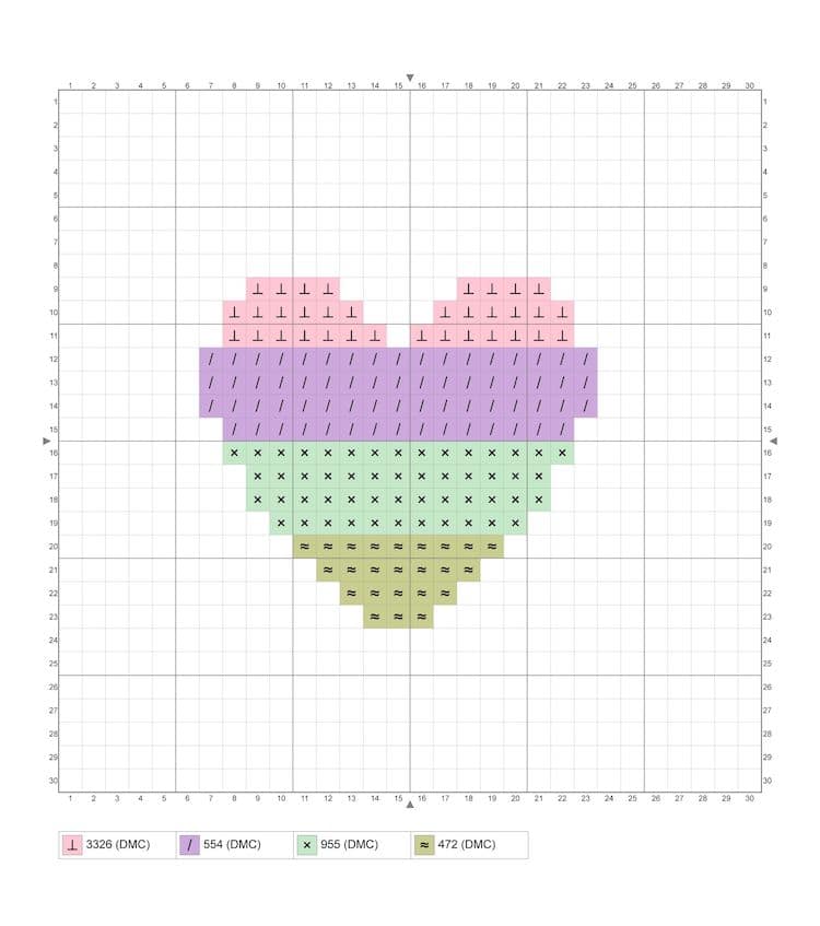Heart Cross Stitch Pattern