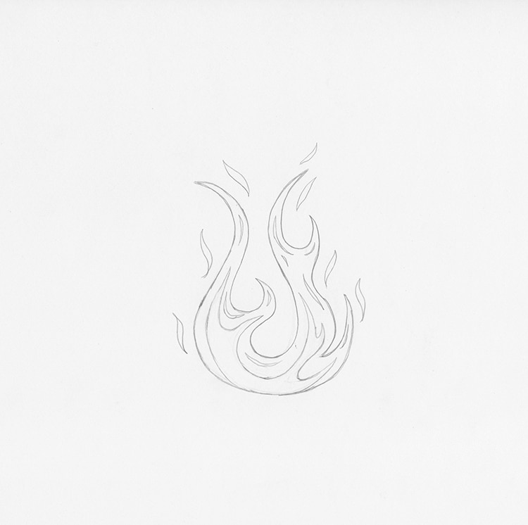 flames drawing pencil