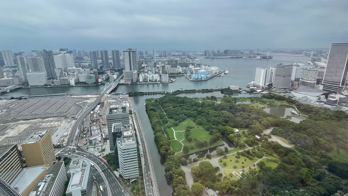 Aerial Shot of Suimei Water Pavilion by Kazuyo Sejima