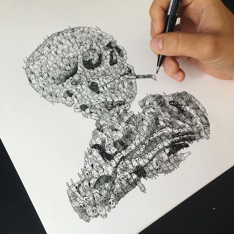 Intricate People Drawings by Richard Berner