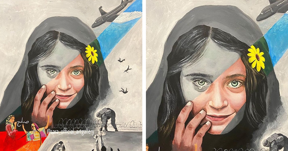 Artista crea una emotiva pintura sobre la situación en Afganistán
