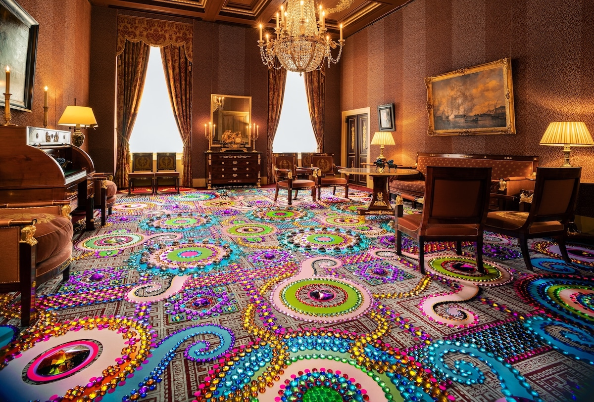 Jewel Carpet Installation Art at the Royal Palace in Amsterdam