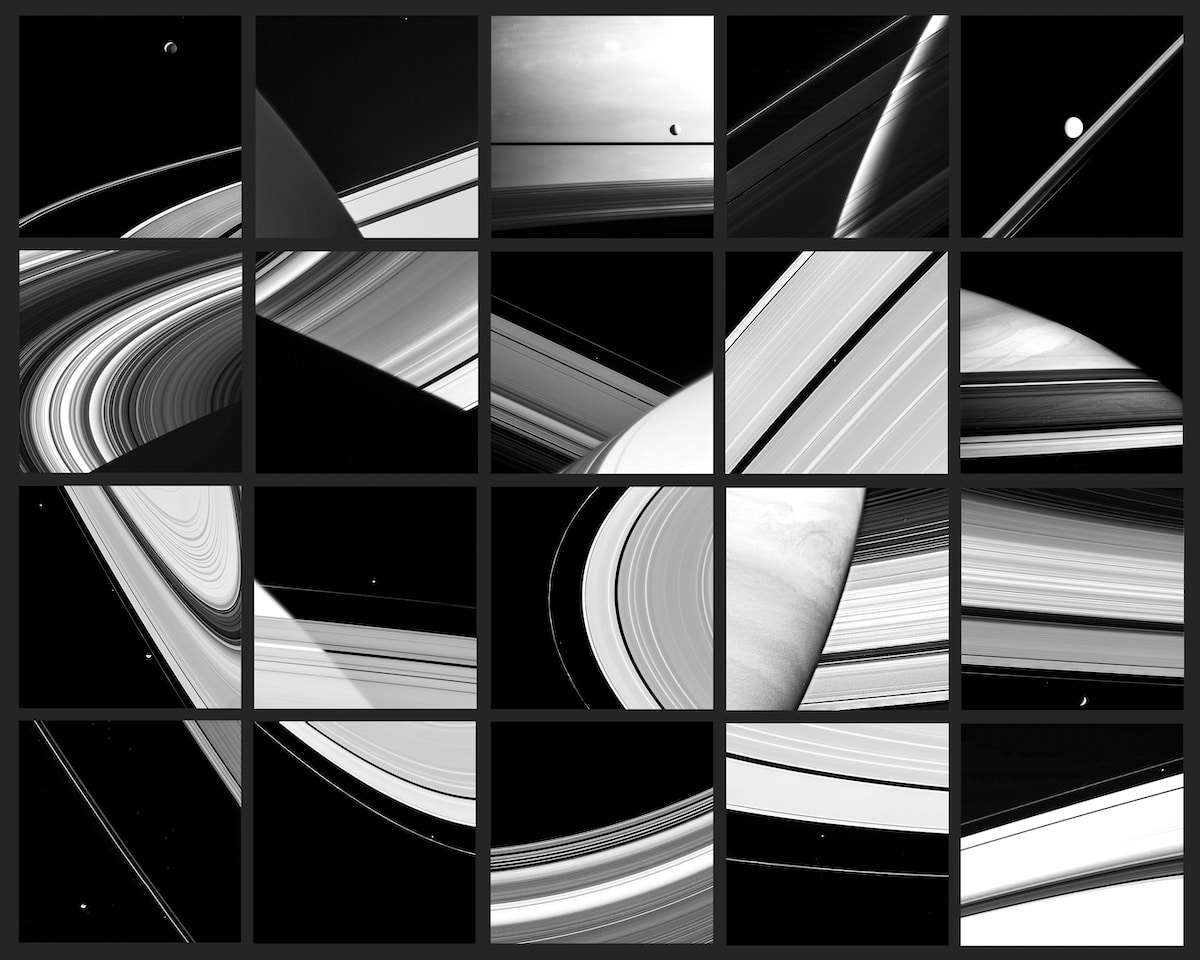 Mosaic of Cassini Mission Photos