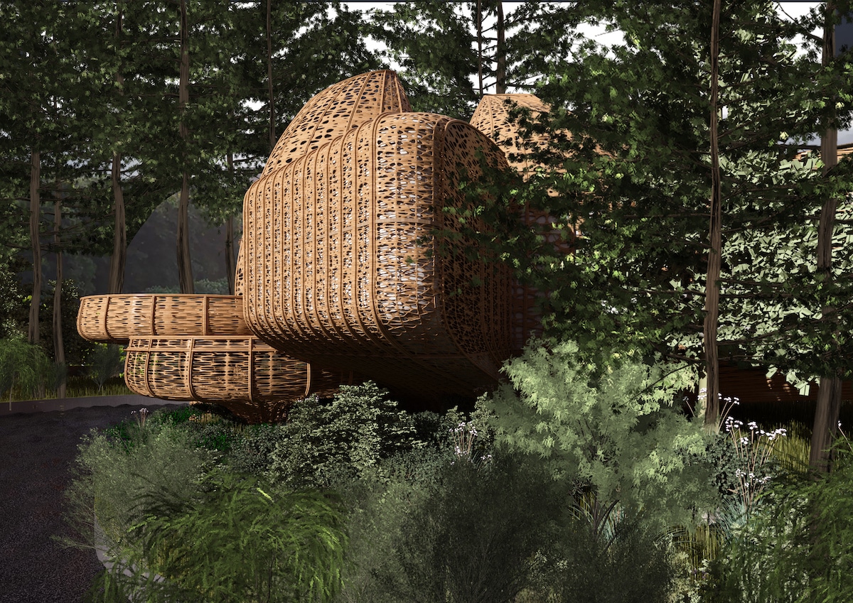 Close-up of Basket-Inspired Wellness Center by DeD Studio