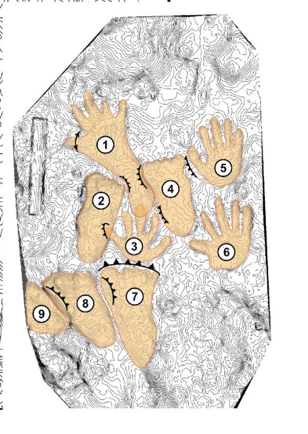 Empreintes de mains grotte au Tibet préhistorique