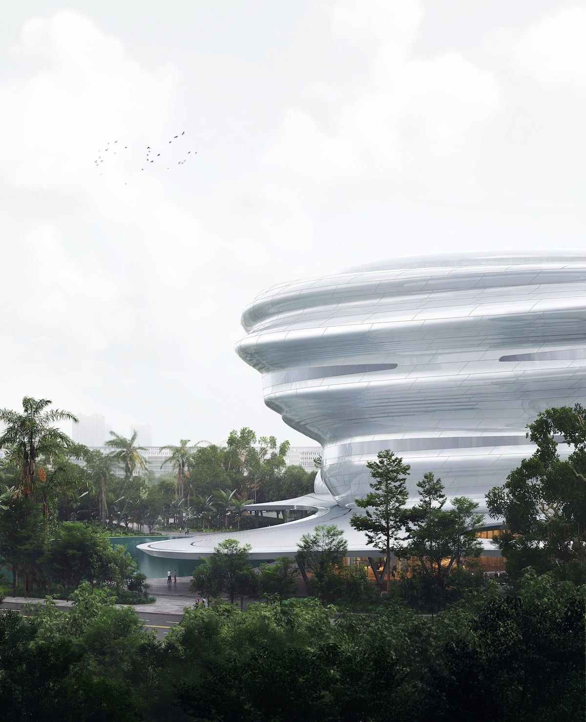 Exterior view of the Hainan Science and Technology Museum by MAD Architects