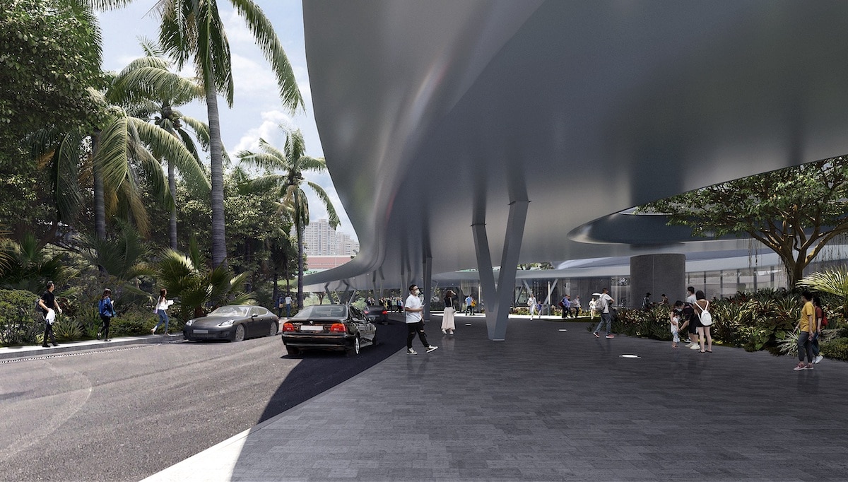 Exterior view of the Hainan Science and Technology Museum by MAD Architects