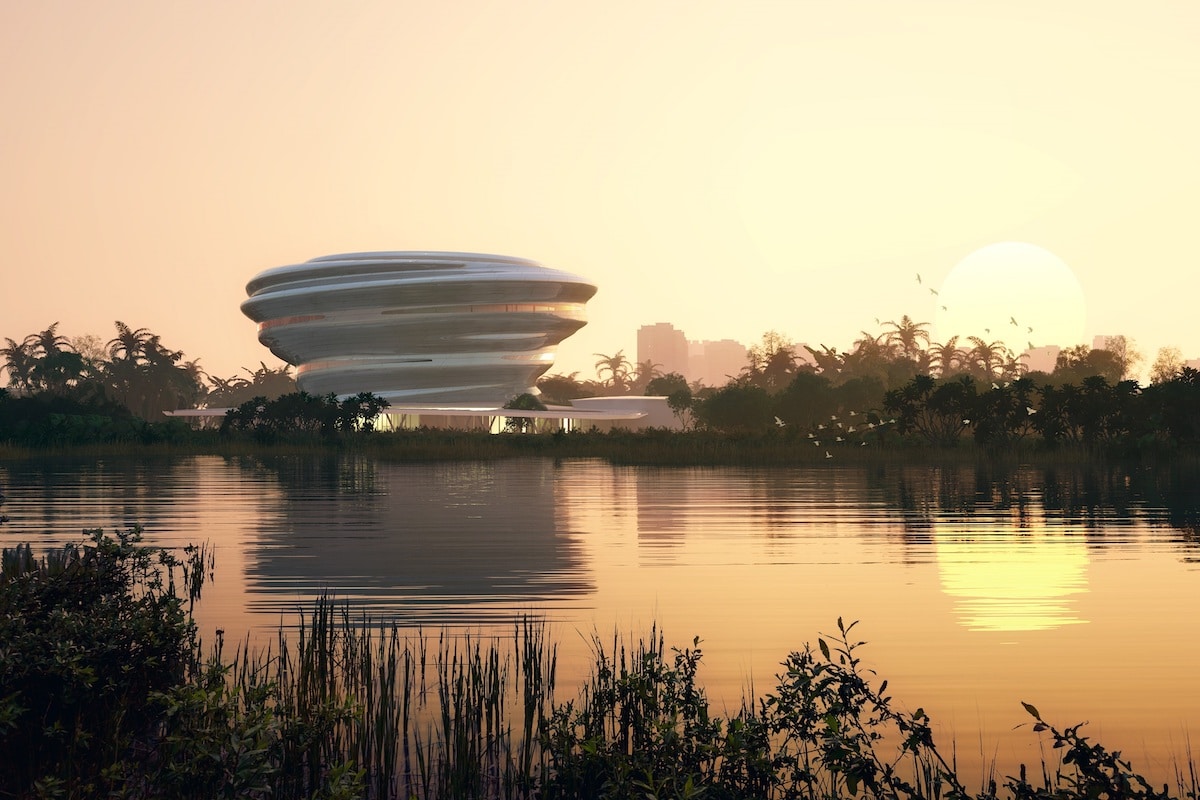 Exterior View of Hainan Science and Technology Museum by MAD Architects