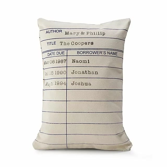 Library Card Pillow